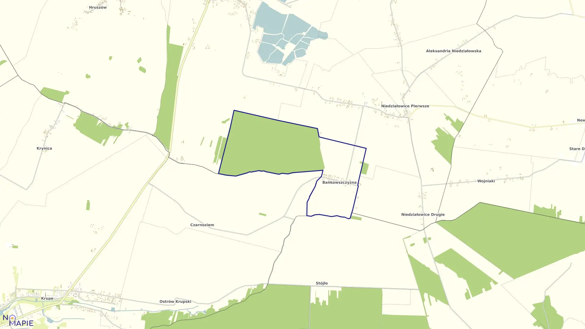 Mapa obrębu BAŃKOWSZCZYZNA w gminie Rejowiec