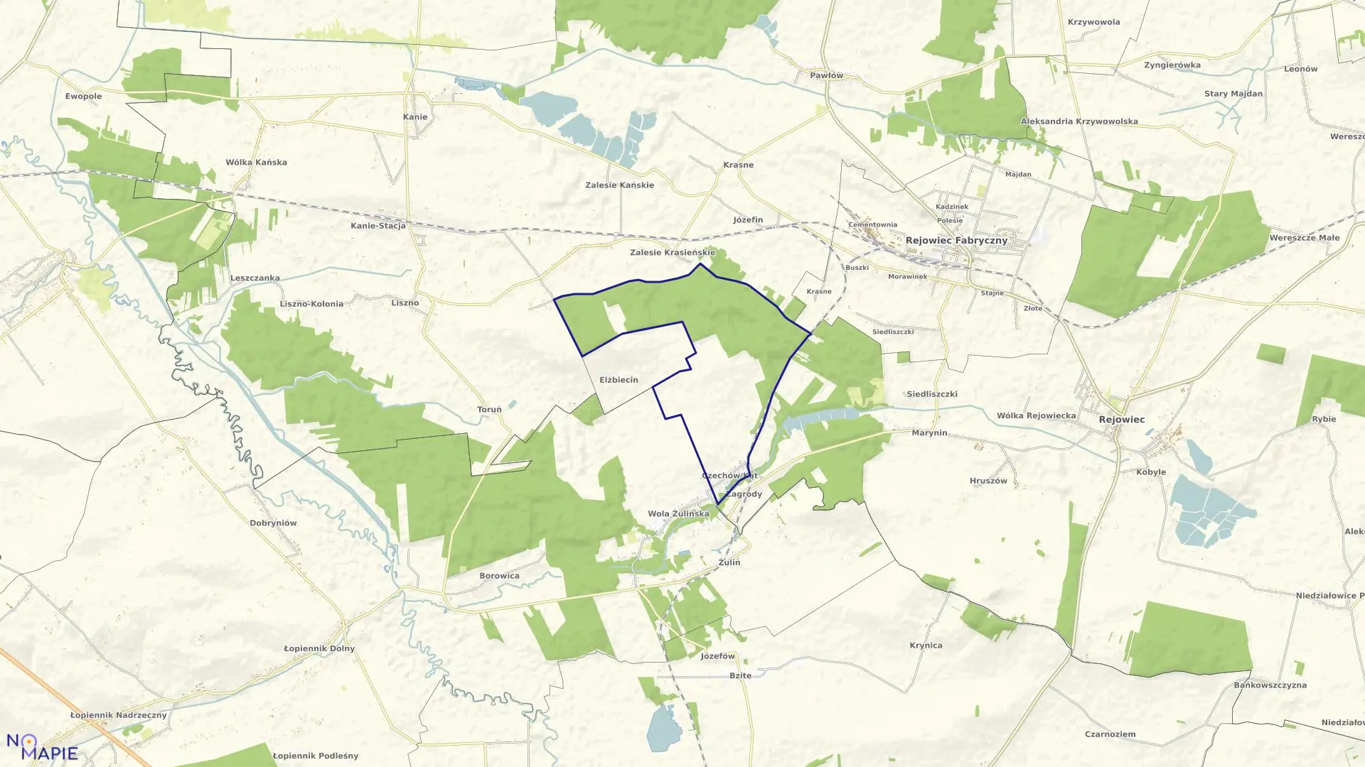 Mapa obrębu CZECHÓW KĄT w gminie Rejowiec