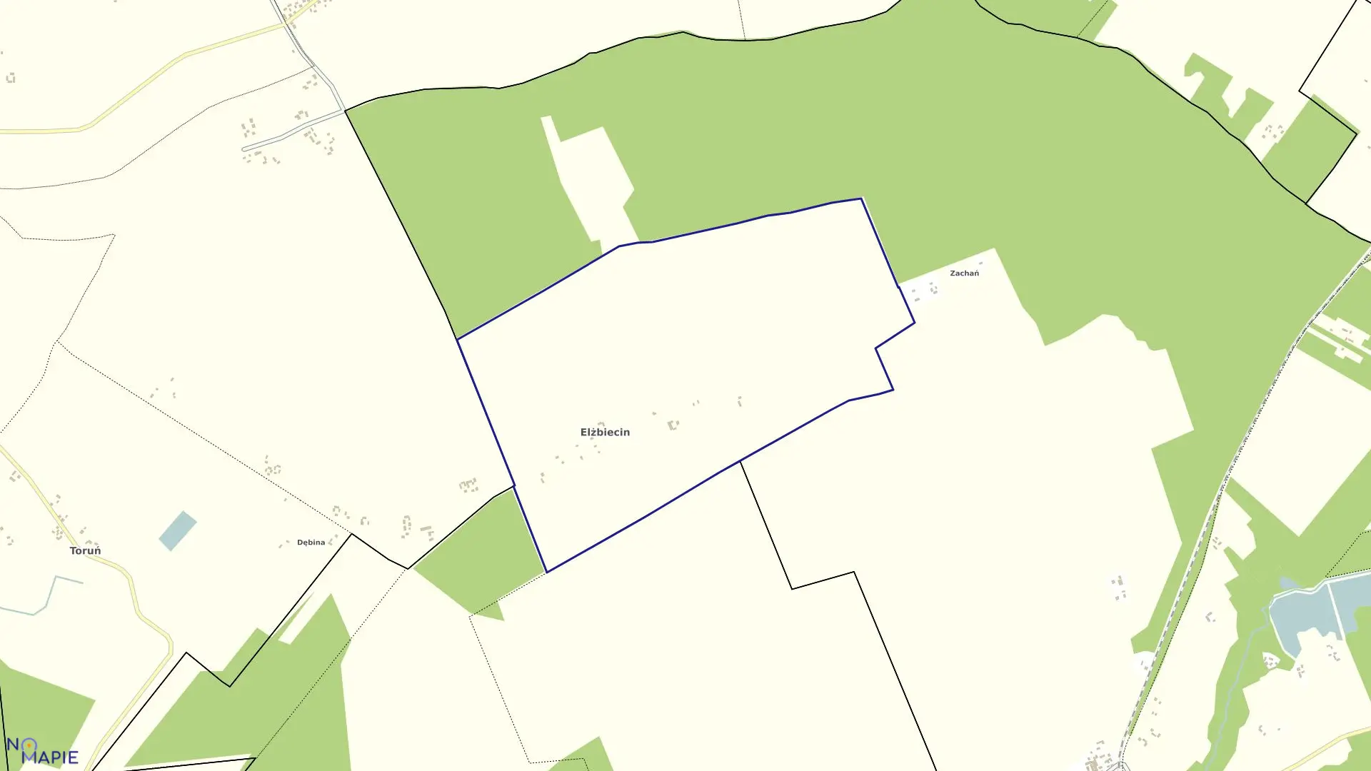 Mapa obrębu ELŻBIECIN w gminie Rejowiec